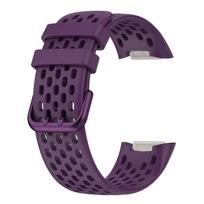 Kvėpuojantis guminis dirželis Fitbit Charge 5 correa sportinis pakaitinis silikoninis apyrankė Fitbit Charge 6 laikrodžio apyrankė Fitbit Charge 6 tamsiai violetine spalva