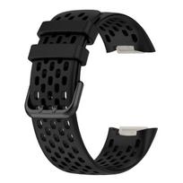 Kvėpuojantis guminis dirželis Fitbit Charge 5 correa sportinis pakaitinis silikoninis apyrankė Fitbit Charge 6 laikrodžio apyrankė Fitbit Charge 5 juoda