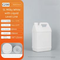 1/2/3/4/5/6/10L Plastikinis sandarus butelis su dangteliu Alyvos kanistras Laikymo indas Gelinis šampūnas White 5L