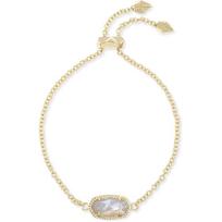 Kendra Scott Elaina reguliuojama grandinėlės apyrankė moterims, madingi papuošalai, padengta auksu GOLD - IVORY MOTHER OF PE white