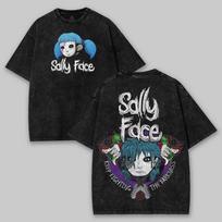 Sally Face skalbinti marškinėliai Siaubo žaidimo grafika Unisex Vintažiniai marškinėliai XL įvairiaspalvis