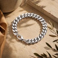 Cuban Men's Titanium Steel Bracelet - Hip Hop Style, Fade-Resistant, Vacuum Electroplated Stainless Steel Couple's Ornament 3mm Wide - 18cm Long brown
