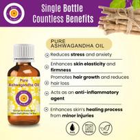 Deve Herbes Ashwagandha Oil (Withania somnifera) | Infused | Pure | Non-Sticky | Lightweight | Ayurvedic | For Body Massage | Men & Women | 100ml beige