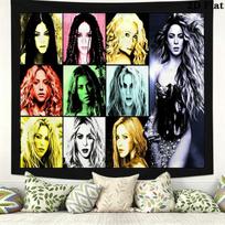 Shakira Sieninė gobelenas Estetiškas sienos kabinamas spausdinto audinio pledas Dekoratyviniai gobelenai miegamajam svetainei namų dekoravimui 150cm x 200cm