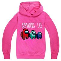 Game Among Us Kids Hoodies Boys Girls Impostor Hooded Sweatshirt Jumpers Tops Kidshoodie 150cm/9-10 years rožinė raudona spalva