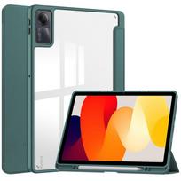 Skirtas „Redmi Pad SE“ dėklui su rašiklio laikikliu PU odinis akrilinis skaidrus nugaros sulankstomas dangtelis, skirtas Funda Xiaomi Redmi Pad SE 11 colių išmanusis dangtelis Redmi Pad SE 11 inch tamsiai žalia spalva