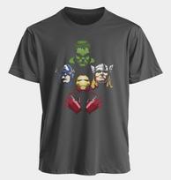 The Avengers Men's and Women's T-shirts Iron ManCaptain America Thor Hulk Summer America Spring and Autumn Short Sleeves M gray