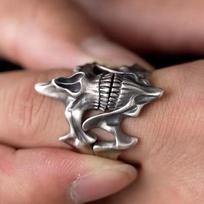 Cyberpunk Alien Irregular Ring Unisex Hip-hop Exaggerated Opening Adjustable Rings Gothic Jewelry Accessories Party Gift gray