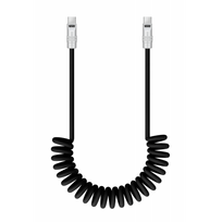 Newell USB-C į USB-C laidas 100 W, 1.5 m, spiralinis, silikoninis, juodas