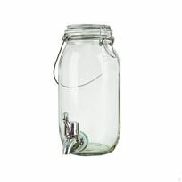 Stiklainis su čiaupu Didelis gėrimų dozatorius Čiaupas Nešiojama rankena 2000ML Round W Faucet