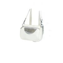 New-Pet Hamster Cage Crossbody Bags Cylinder Design Practical House Travel Portable Squirrel Visible Mesh Pet Cage Bag white