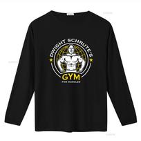 Funny The Office Dwight Schrute Gym Print Casual Workout Fitness T Shirt Vintage Washed Stylish Fashion Graphic Stretched 3XL black
