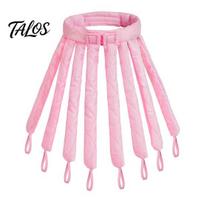 No Heat Hair Curler Curling Rod Headband, fo Long Thick Hair, Soft Sponge Roller Curls with Eight Claws, DIY Styling Tool for Women Gentle rožinė