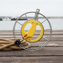 Vėjo laido ritė Didelis guolis Valties žvejyba Sklandus Lauko įrankis Žvejams 23CM Nerūdijančio plieno kreipiamoji skylė 23CM Ss Guide Hole yellow