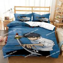 Anime J-Jujutsu Kaisen Style Bedding Set - Soft and Comfortable Down Duvet Cover Suitable forAdult Teenagers Vivid Patterns 140*200cm/55x79in Single/Twin 3pcs white