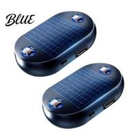 Nešiojamas automatinis sniego tirpinimo prietaisas Saulės energija varomas automobilio priekinio stiklo atitirpinimo įrenginys su USB išvestimi Elektromagnetiniai molekuliniai antifrizo maitinimo priedai 2pcs tamsiai mėlyna spalva