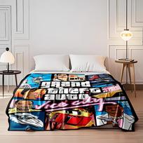 GTA Vice City Retro Gaming Art Blanket Flannel blanket for bedroom, living room, sofa, and nap sofas. 80x120cm(31*47in) gray