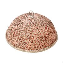 Bambukinis pyrago tinklelis su dangteliu likučiams ir vaisiams apsaugoti 28cm beige