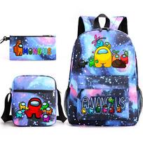Žaidimo atributika Anime Among Us Kuprinė Among Us Trys dalys Mokyklinė kuprinė pencil bag blue
