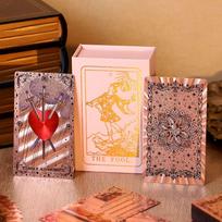 Kruger Wetkin Gold Foil Waterproof PVC Tarot Cards - Color Printed Board Games English Instructions white