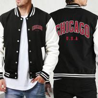 Ciao Bella Italia Letter Creative Print Men'S Baseball Uniform Loose Street Jackets Sport Pocket Veste Vintage Casual Menswear XXL black