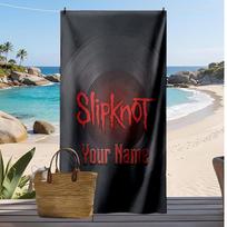 Slipknot Custom Beach Towel, Print Your Name Text Lightweight Absorbent Towel for Swimming Travel 70cmx140cm(27x55inch) black