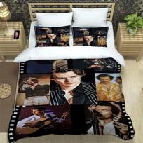 Singer H-Harry-S-Styles Bedding Sets Exquisite Bed Supplies Set Duvet Cover Bed Comforter Set Bedding Set Luxury Birthday Gift EU Single 135*200cm/53x79in 3pcs white