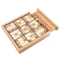 Medinis Sudoku dėlionės stalo žaidimas su stalčiumi 81 langelis Loginio mąstymo lavinimas Edukacinis stalo žaidimas juoda