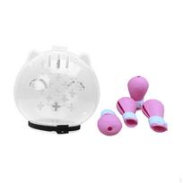 Adjustable Cat with And Paw Shoes for Beauty Care M pink foot pads white