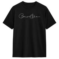 Funny Barack Obama Signature T-Shirt for Men O Neck Pure Cotton T Shirt  Short Sleeve Tee Shirt Gift Idea Clothing 4XL black