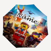 Personalized Name L-Lego Print Umbrella - Automatic Open/Close, Eight-Rib Durable Frame, Automatic Folding Umbrella Three-fold umbrella blue
