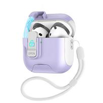 For AirPods 5 4 3 1/ 2 Secure Lock Cover for AirPods Pro 2 Pro 3 Safety Catch Bottom Stand and Hook Earphone Protective Case Airpods Pro 2 violetinė