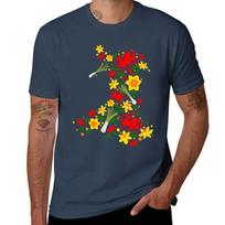 Wales Map Welsh Dragon Daffodils Leeks Cymru St Davids Day TShirt Casual Breathable Short Sleeve Top XL brown