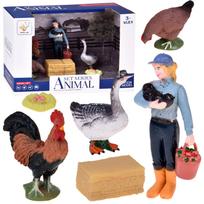 FARM ANIMALS SERIES Ūkininko ir paukščių rinkinys – višta, gaidys, žąsis ZA6404 C