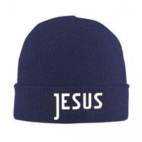 Jesus Christ Yeshua Warm Knitted Cap Fashion Bonnet Hat Autumn Winter Outdoor Beanies Hats for Men Women Adult One Size blue