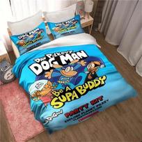 3D animacinis šuo žmogus paklodės užvalkalas pagalvės užvalkalas patalynės komplektas Dav Pilkey suaugusiems berniukams mergaitėms miegamojo dekoravimas Viengulis dvigulis dydis 100x135cm blue