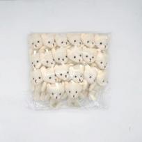 White Teddy Bear Keychain Plush Doll Accessory Approximately 11cm beige