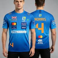 3D Spausdinti marškinėliai Kvėpuojantys Greitai džiūstantys Sportiniai Laisvalaikio Viršutiniai drabužiai F1 Gerbėjų apranga L blue