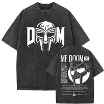 Washed Vintage Rapper Mf Doom MM FOOD Graphic Print Tshirt Men Women Hip Hop Fashion Tshirts Male Casual Oversized Streetwear S black