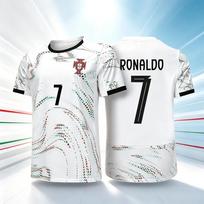 2026 Ronaldo Fan Football Jersey Lightweight Breathable Outdoor Training Athletic Lapel Short Sleeve Top S white