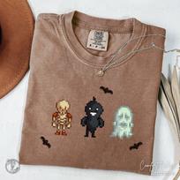 Fall Stardew T-Shirt, Star Dew Valley Lover Gift, Stardew Animal Halloween Crewneck Shirt, Video Gamer TShirt Autumn Gaming Tee 100 gray