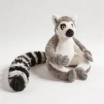 Cute Madagascar Lemur Plush Toy Lifelike Ring-tailed & Crowned Lemur Stuffed Animal Soft Realistic Monkey Plushies Boy Gift 25-27cm gray
