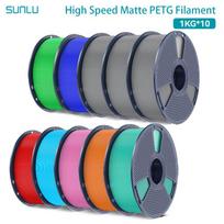SUNLU 10KG didelio greičio matiniai PETG siūlai 1,75 mm - Itin greitas 600 mm/s spausdinimas, be siūlų, PETG skirtas Creality, Prusa, Bambu Lab