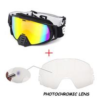 Fotochrominiai motociklo akiniai dienai ir nakčiai UV400 Automatiškai tamsėjantys Taktiniai akiniai Dvigubo ciklo apsauga nuo rasojimo Keturračio akiniai