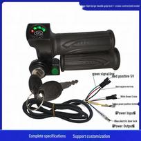 Four-Light Electric Vehicle Throttle with Grip Lock & Cruise, Old Model Voltage Display 48V black