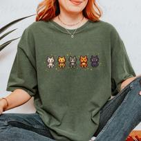 Stardew Cats Premium Tee, Comfort Colors Stardew Valley Pixel Art T-Shirt, Star Dew Videogame Gift, Kitty Pixelated Design TShirt Kawaii Top XL gray
