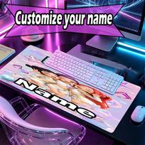 Custom Name Personalized KPop Demon Hunters Pattern Mousepad, Laptop PC Desk Mat, Decorative Desk Mat for Home Keyboard Pad Gift 40cmx90cm