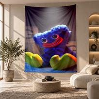 Decorative Tapestry,Huggy Wuggy Printed Wall Art, Lightweight Wall Hanging For Bedroom Background 100cmx150cm