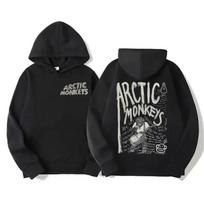 Men's retro rock Arctic monkey hooded sweatshirt hooded sweatshirt with music album patternHip Hop large retro hooded sweatshirt 4XL gray