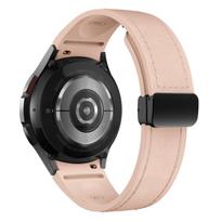 Natūralios odos+silikoninis dirželis, skirtas Samsung Galaxy Watch 6 5 7 44mm 40mm 20 Apyrankė Galaxy Watch 6 4 Classic 47mm 46mm 43mm 42mm Galaxy Watch 5 rožinė